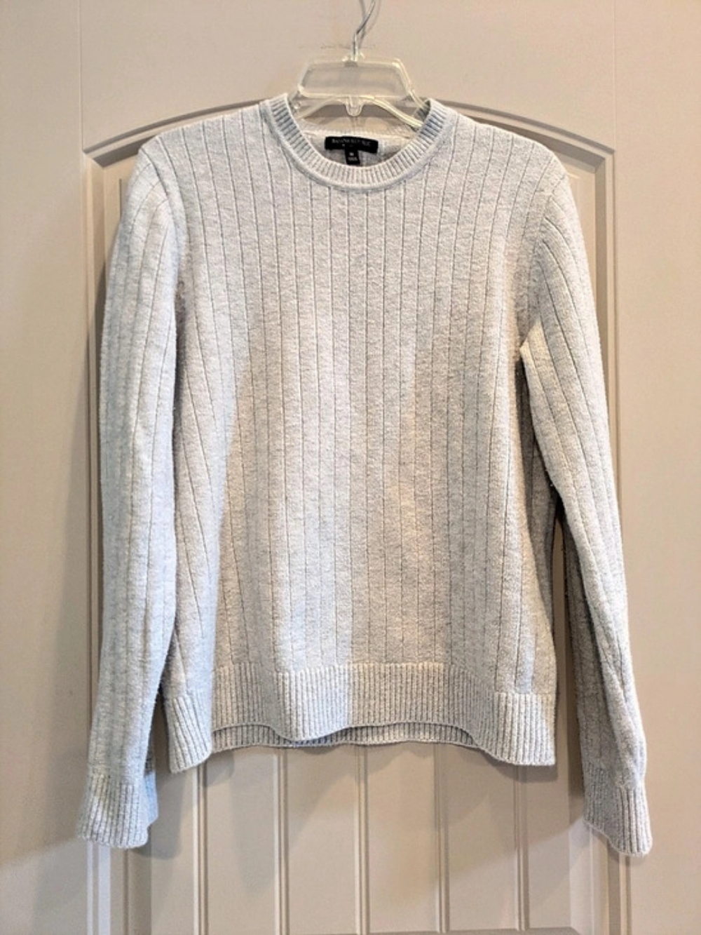 Banana Republic Ribbed Crew Neck Sweater Gray Medium